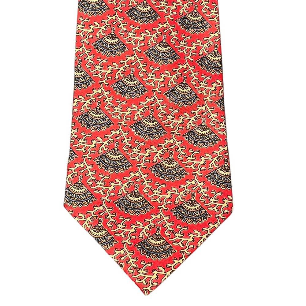 Vintage Jim Thompson Silk Tie Red 3.5" Wide Made Thailand 55"